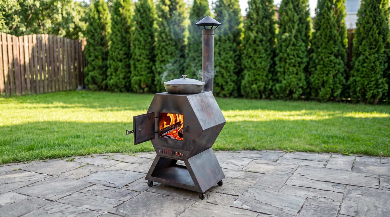 Cauldron Stove Module. DXF, SVG files for laser, plasma cutting. Outdoor & Modular Kitchen