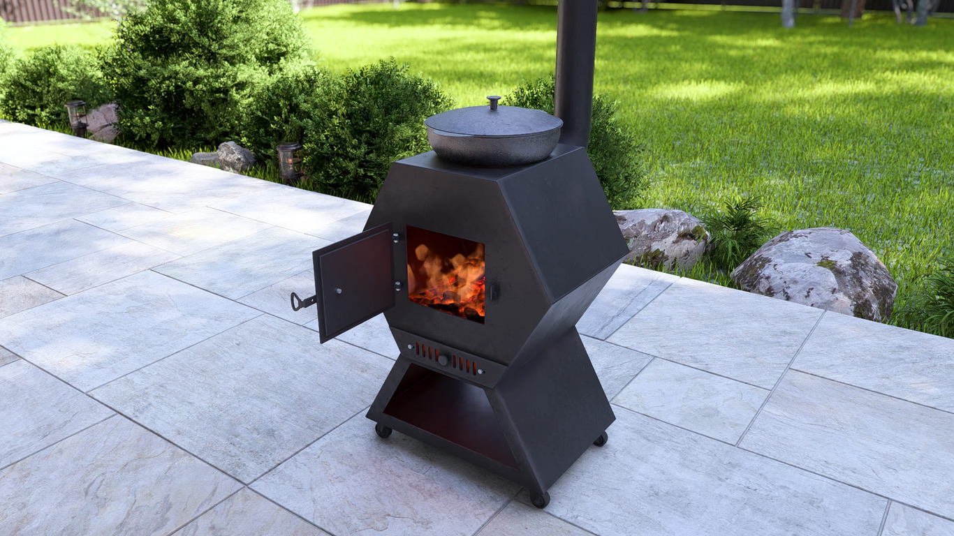 Cauldron Stove Module. DXF, SVG files for laser, plasma cutting. Outdoor & Modular Kitchen. Фото 3