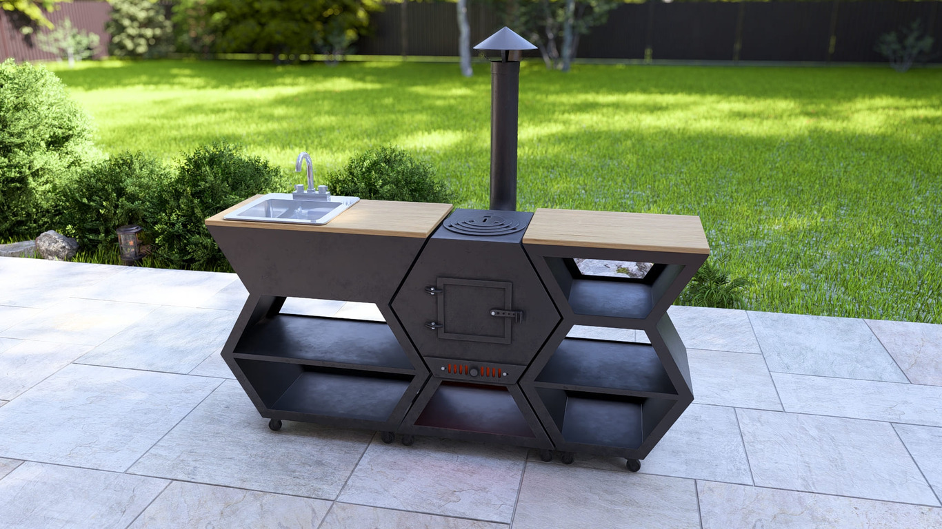 Cauldron Stove Module. DXF, SVG files for laser, plasma cutting. Outdoor & Modular Kitchen. Фото 15