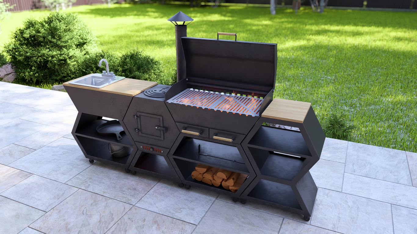 Cauldron Stove Module. DXF, SVG files for laser, plasma cutting. Outdoor & Modular Kitchen. Фото 16