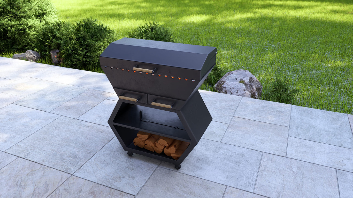 Barbecue Module. DXF, SVG files for laser, plasma cutting. Outdoor & Modular Kitchen. Фото 2