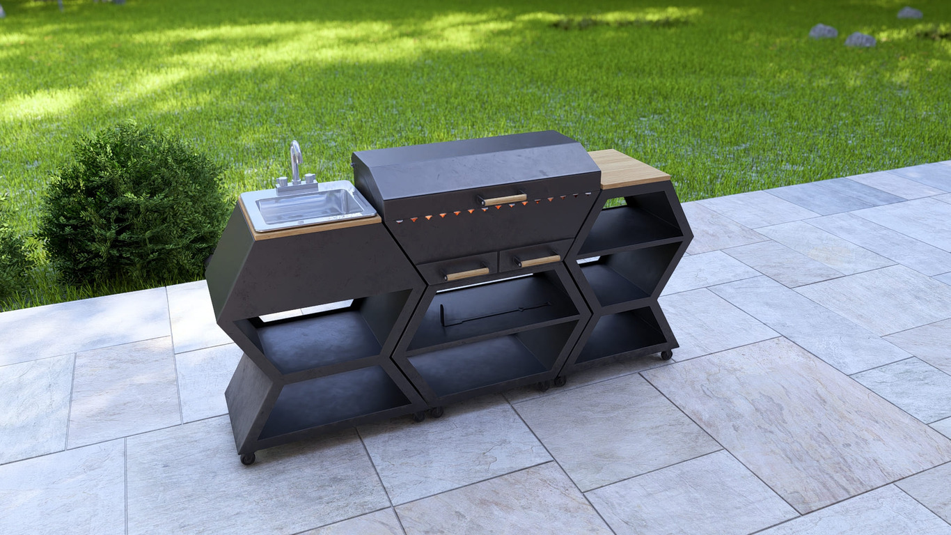 Barbecue Module. DXF, SVG files for laser, plasma cutting. Outdoor & Modular Kitchen. Фото 18