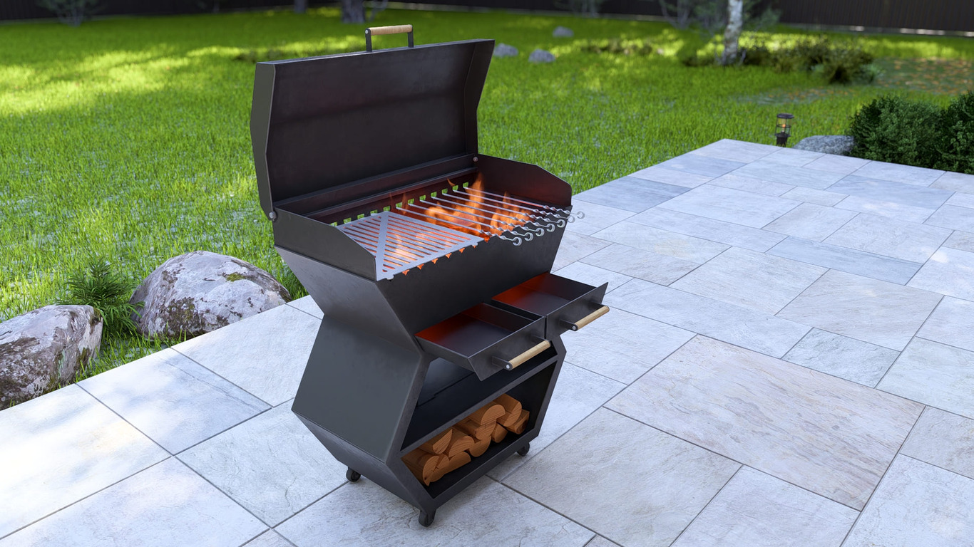 Barbecue Module. DXF, SVG files for laser, plasma cutting. Outdoor & Modular Kitchen. Фото 4