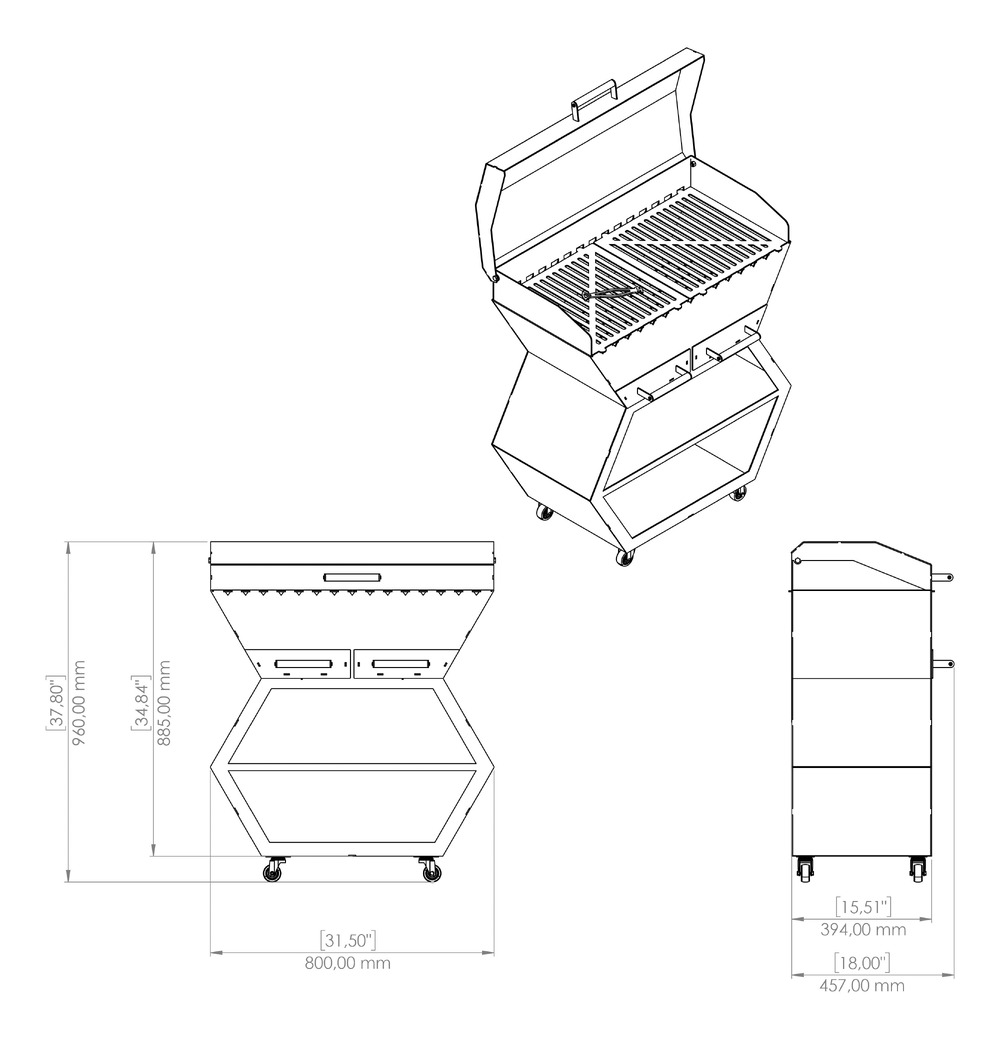 Barbecue Module. DXF, SVG files for laser, plasma cutting. Outdoor & Modular Kitchen. Фото 23