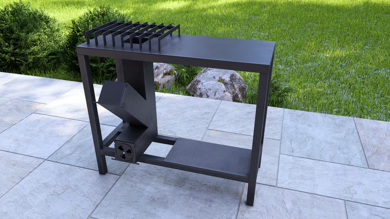 Single Burner Rocket Stove Table. DXF, SVG files for laser, plasma cutting. Фото 9