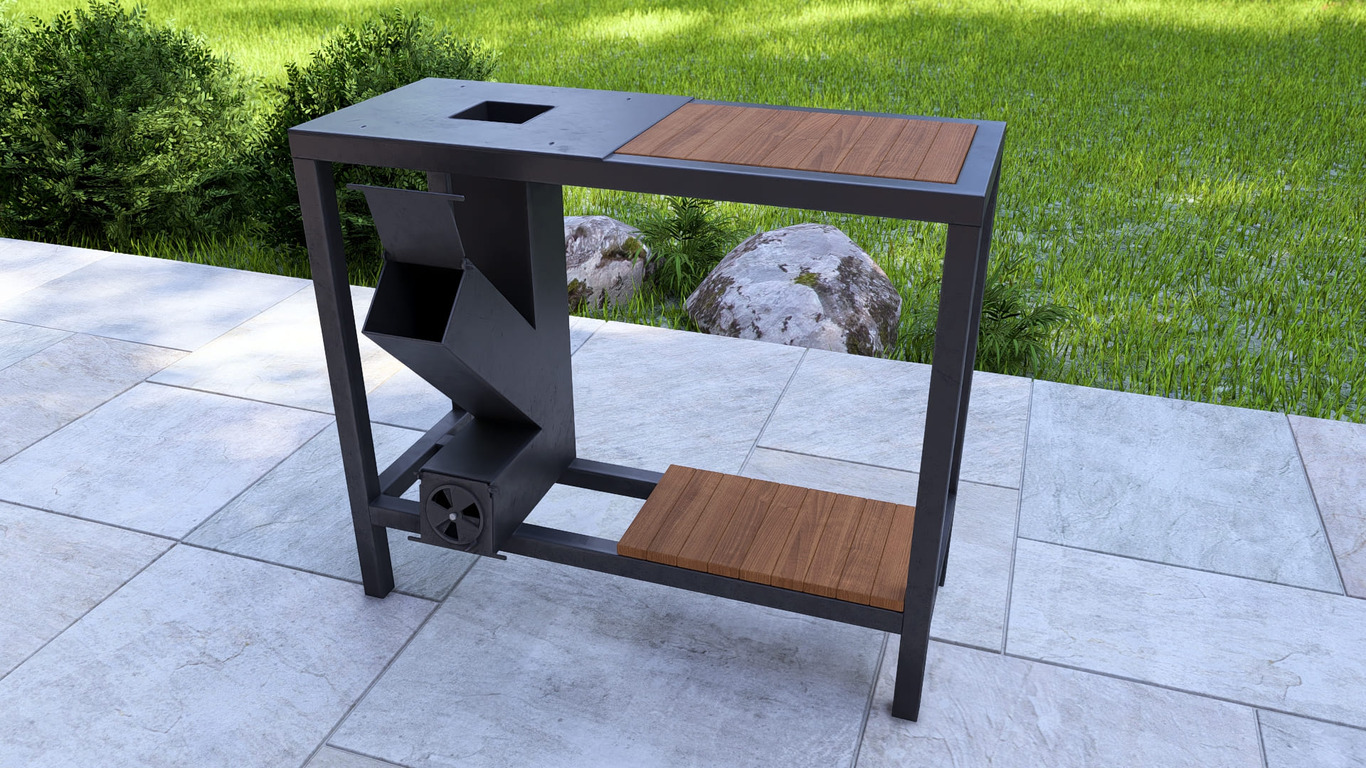 Single Burner Rocket Stove Table. DXF, SVG files for laser, plasma cutting. Фото 10
