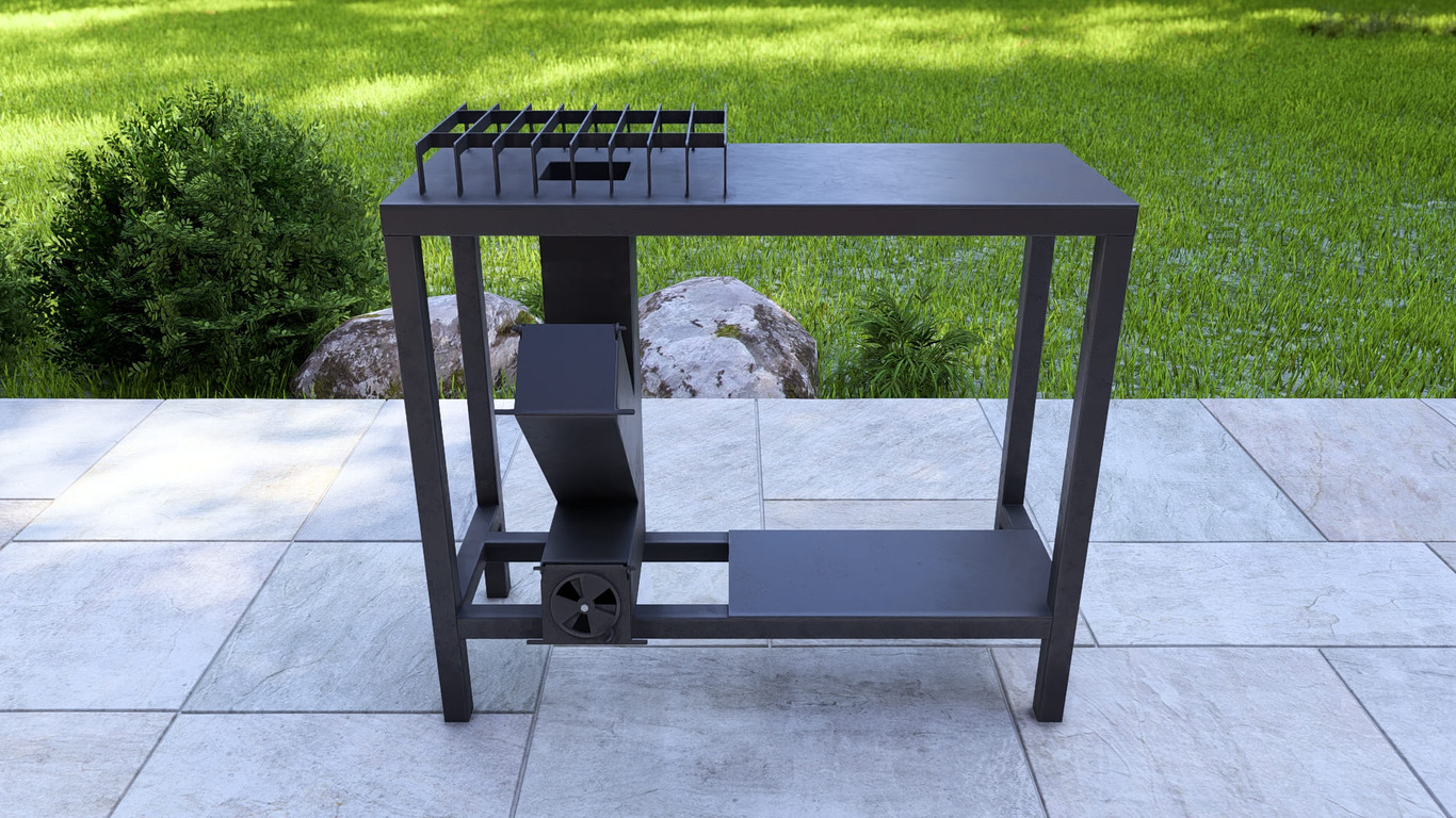 Single Burner Rocket Stove Table. DXF, SVG files for laser, plasma cutting. Фото 11