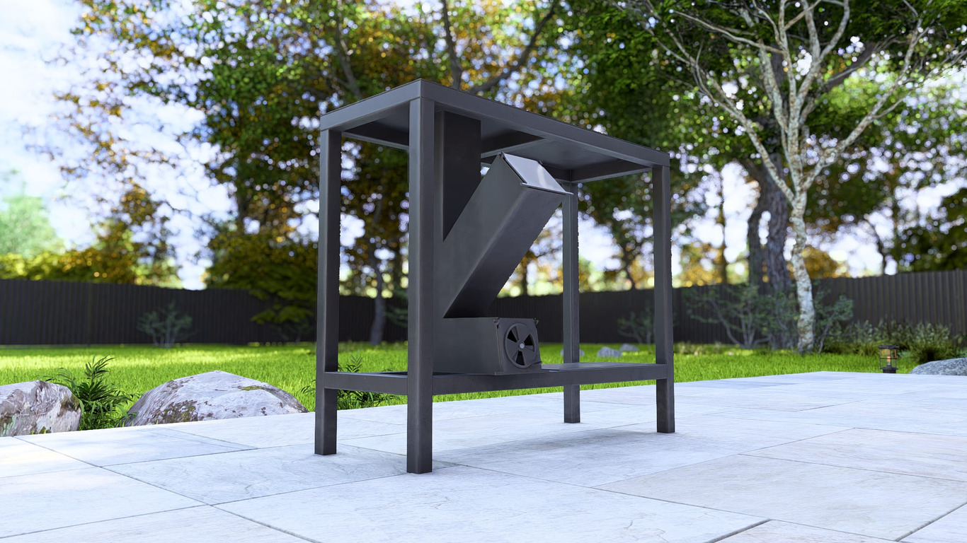 Single Burner Rocket Stove Table. DXF, SVG files for laser, plasma cutting. Фото 13