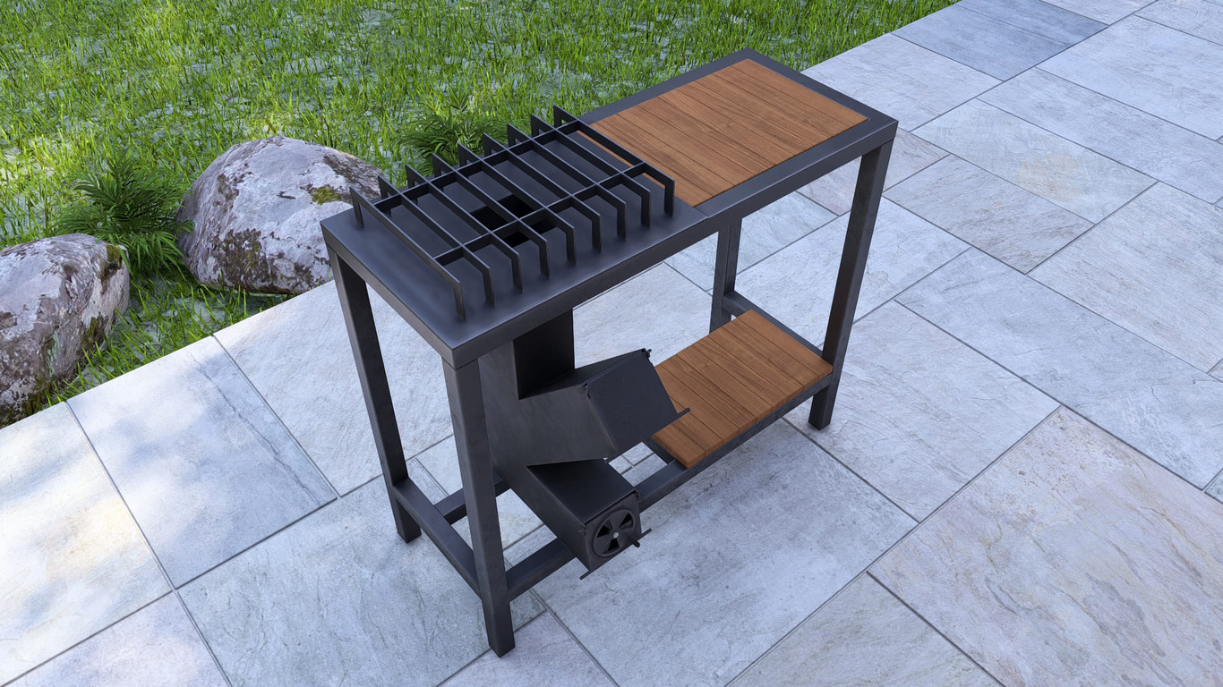 Single Burner Rocket Stove Table. DXF, SVG files for laser, plasma cutting. Фото 15