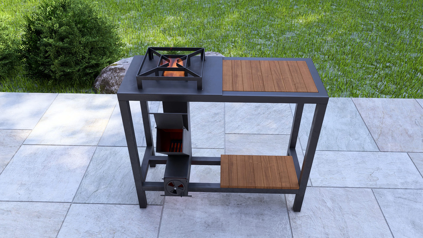 Single Burner Rocket Stove Table. DXF, SVG files for laser, plasma cutting. Фото 6