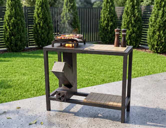 Single Burner Rocket Stove Table. DXF, SVG files for laser, plasma cutting