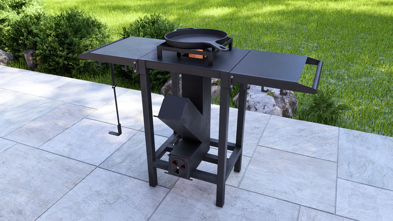 Single Rocket Stove. DXF, SVG files for laser, plasma cutting. Фото 3