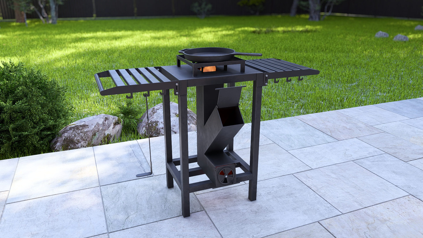 Single Rocket Stove. DXF, SVG files for laser, plasma cutting. Фото 2