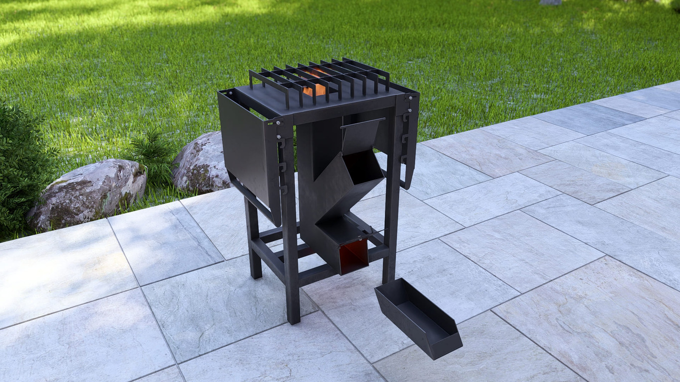 Single Rocket Stove. DXF, SVG files for laser, plasma cutting. Фото 4