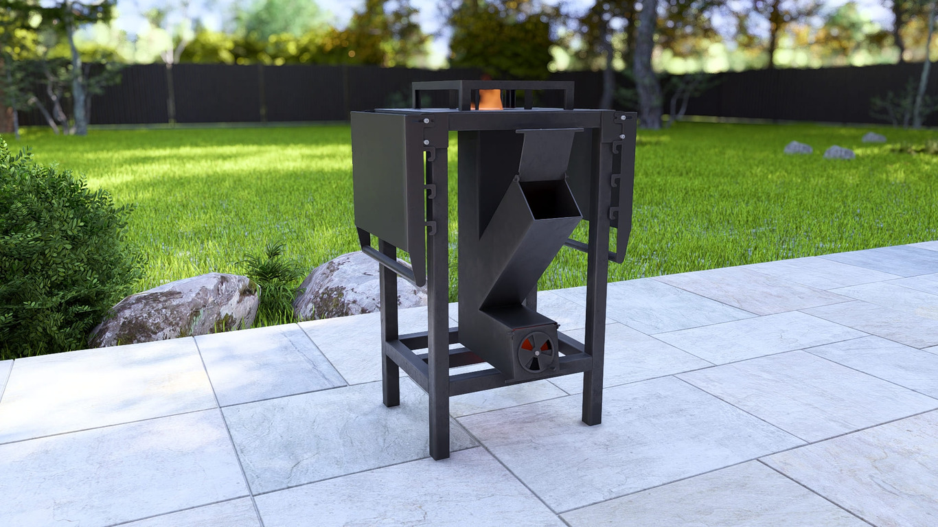 Single Rocket Stove. DXF, SVG files for laser, plasma cutting. Фото 6