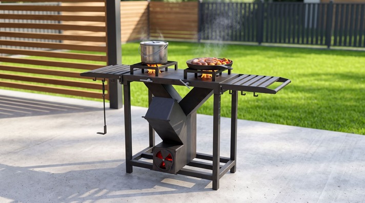 Double Rocket Stove. DXF, SVG files for laser, plasma cutting
