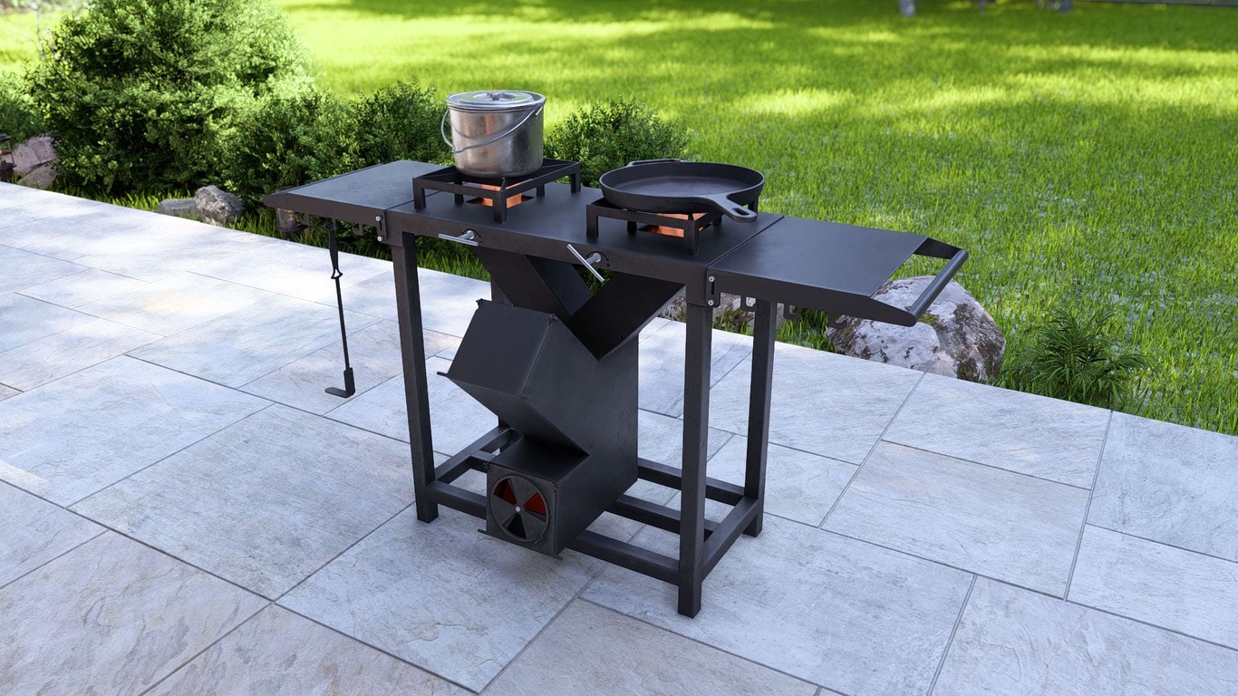 Double Rocket Stove. DXF, SVG files for laser, plasma cutting. Фото 3