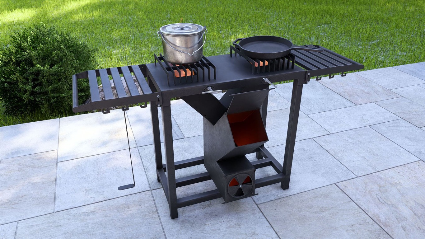 Double Rocket Stove. DXF, SVG files for laser, plasma cutting. Фото 4