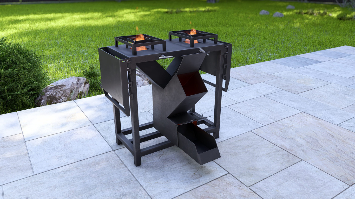 Double Rocket Stove. DXF, SVG files for laser, plasma cutting. Фото 6