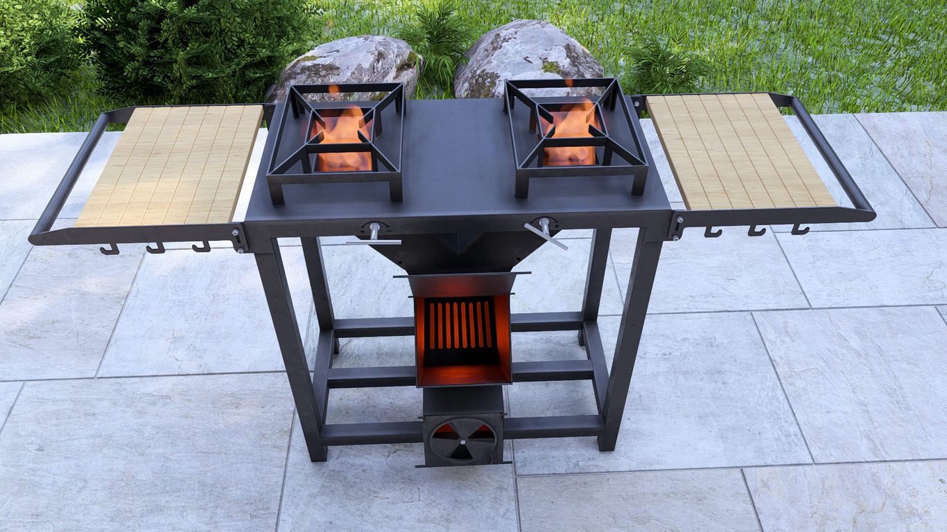Double Rocket Stove. DXF, SVG files for laser, plasma cutting. Фото 5