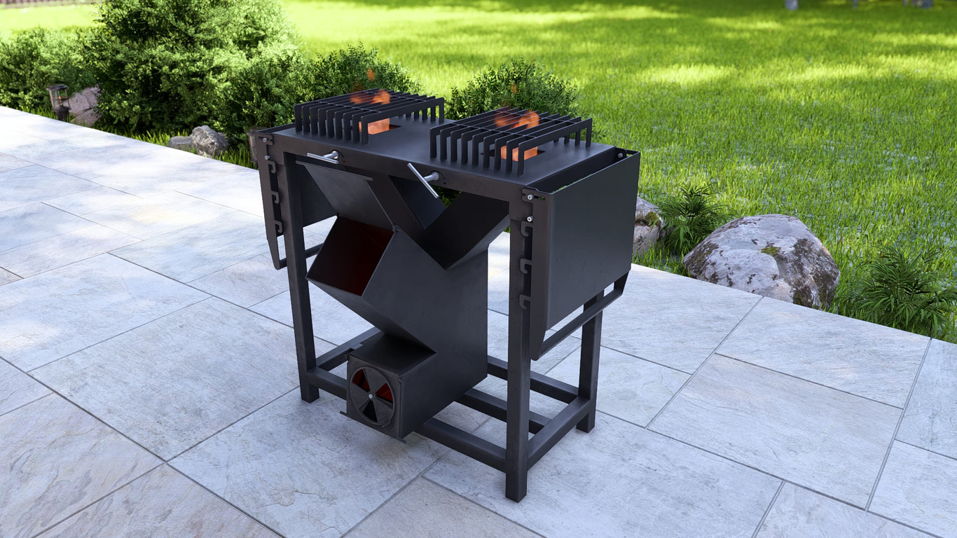 Double Rocket Stove. DXF, SVG files for laser, plasma cutting. Фото 7