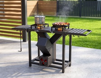 Double Rocket Stove. DXF, SVG files for laser, plasma cutting