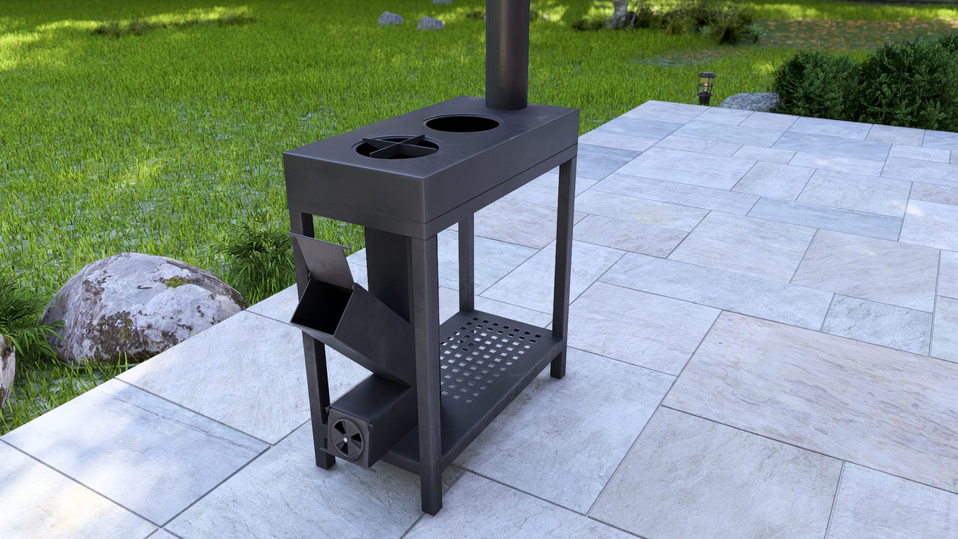 Rocket Stove with Cooktop. DXF, SVG files for laser, plasma cutting. Фото 9