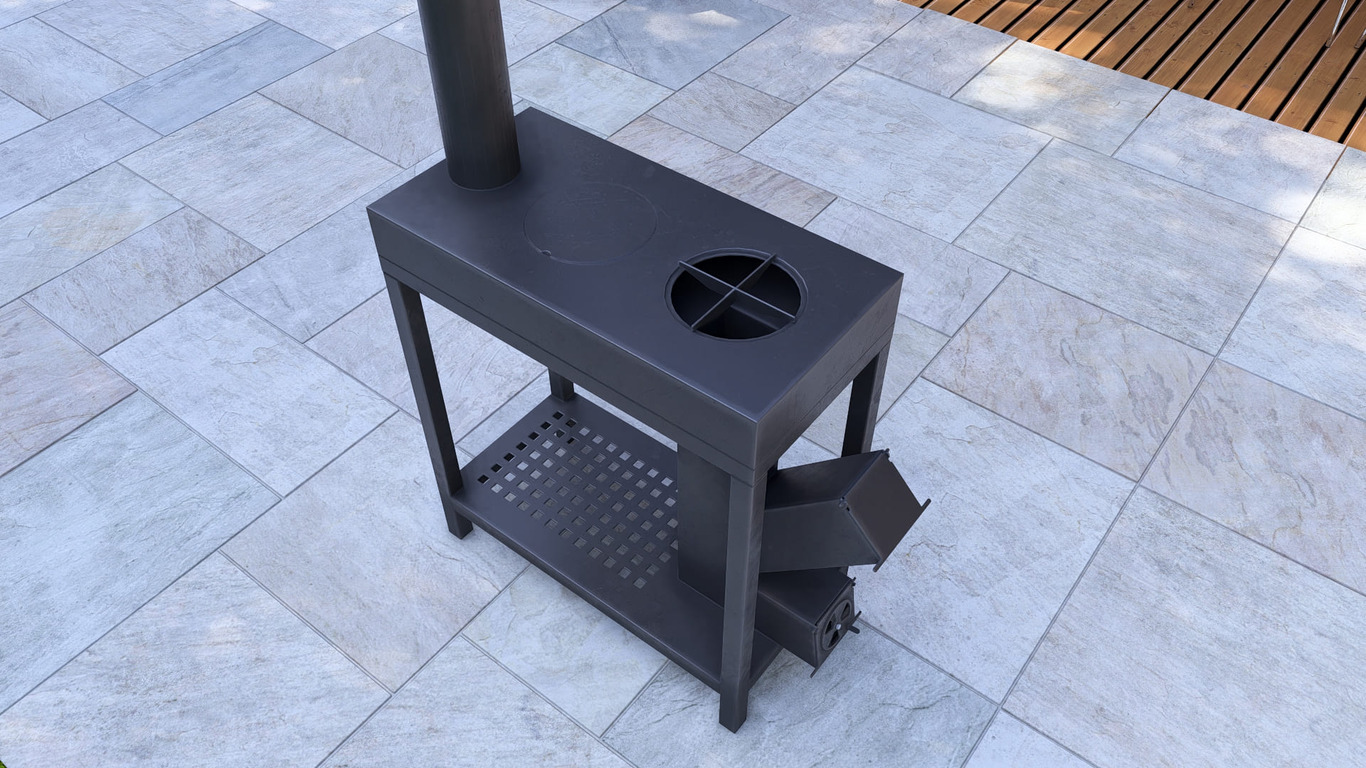 Rocket Stove with Cooktop. DXF, SVG files for laser, plasma cutting. Фото 12