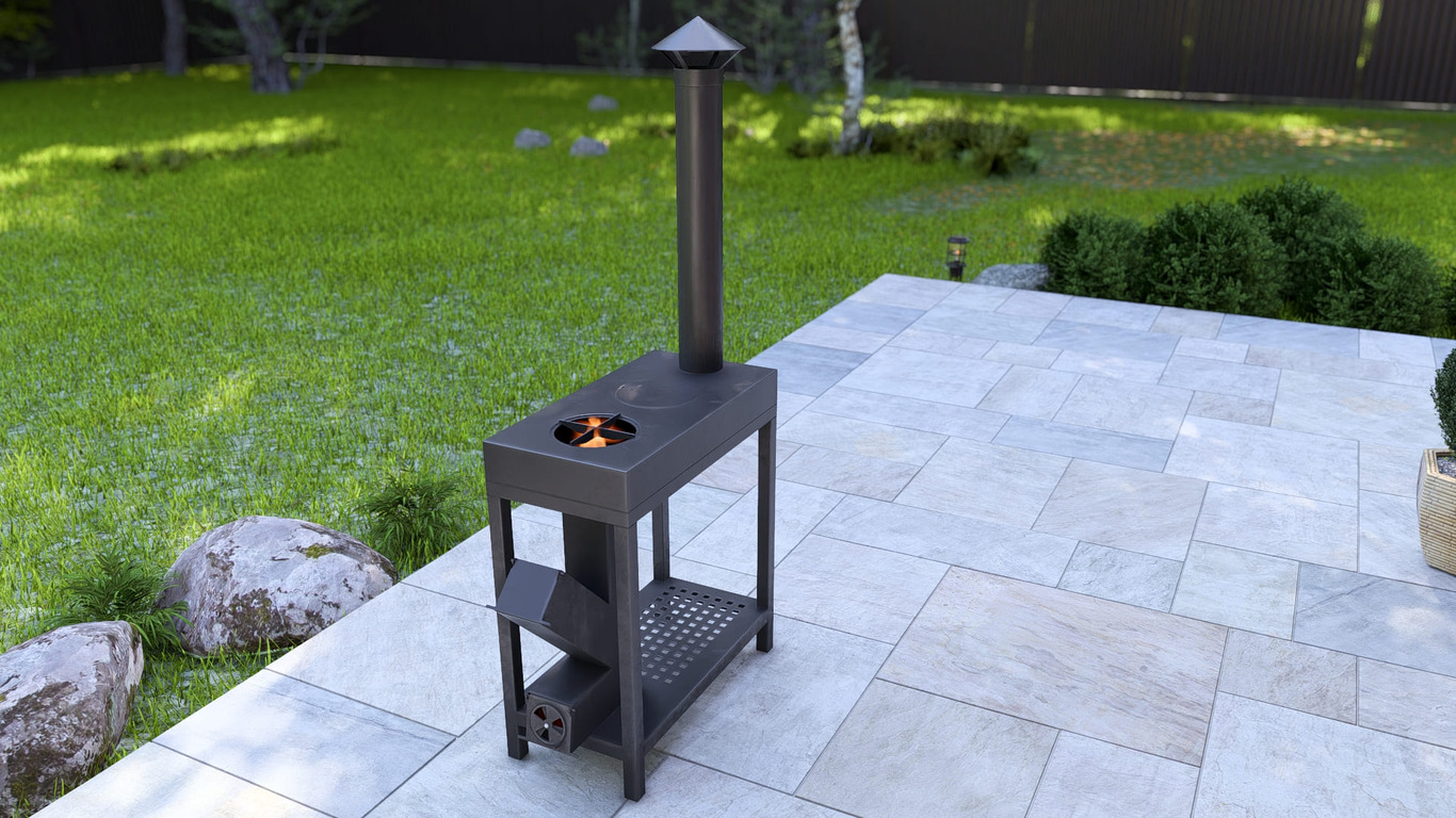 Rocket Stove with Cooktop. DXF, SVG files for laser, plasma cutting. Фото 2