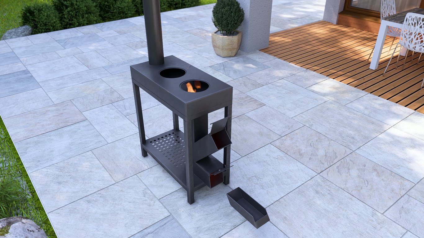 Rocket Stove with Cooktop. DXF, SVG files for laser, plasma cutting. Фото 5