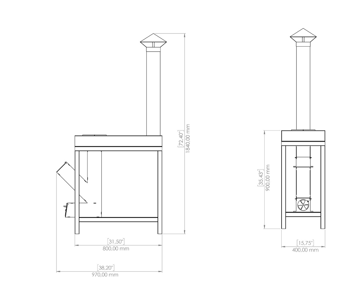 Rocket Stove with Cooktop. DXF, SVG files for laser, plasma cutting. Фото 18