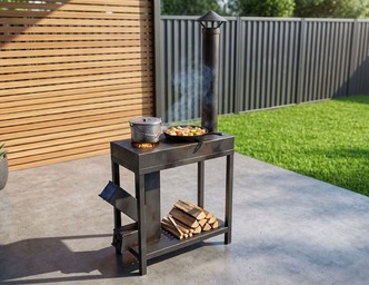 Rocket Stove with Cooktop. DXF, SVG files for laser, plasma cutting