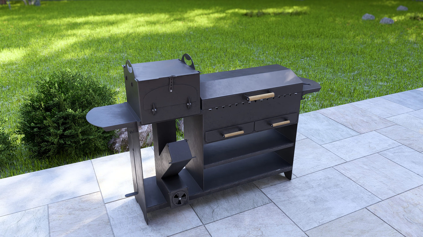 BBQ Grill with Rocket Stove & Pizza Oven. DXF, SVG files for plasma, laser cutting. Фото 14
