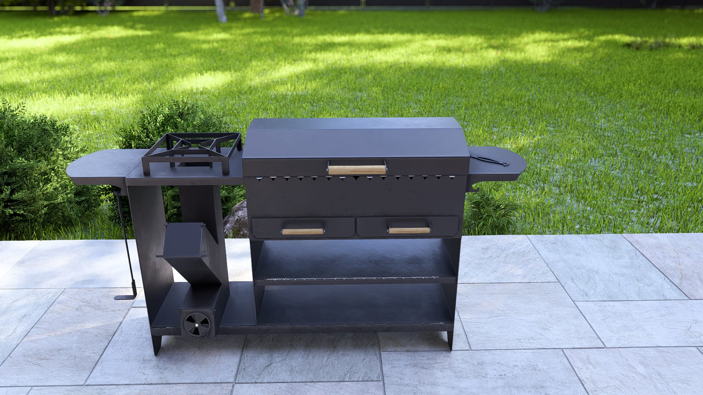 BBQ Grill with Rocket Stove & Pizza Oven. DXF, SVG files for plasma, laser cutting. Фото 15