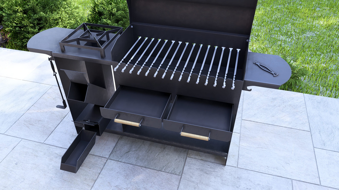 BBQ Grill with Rocket Stove & Pizza Oven. DXF, SVG files for plasma, laser cutting. Фото 16