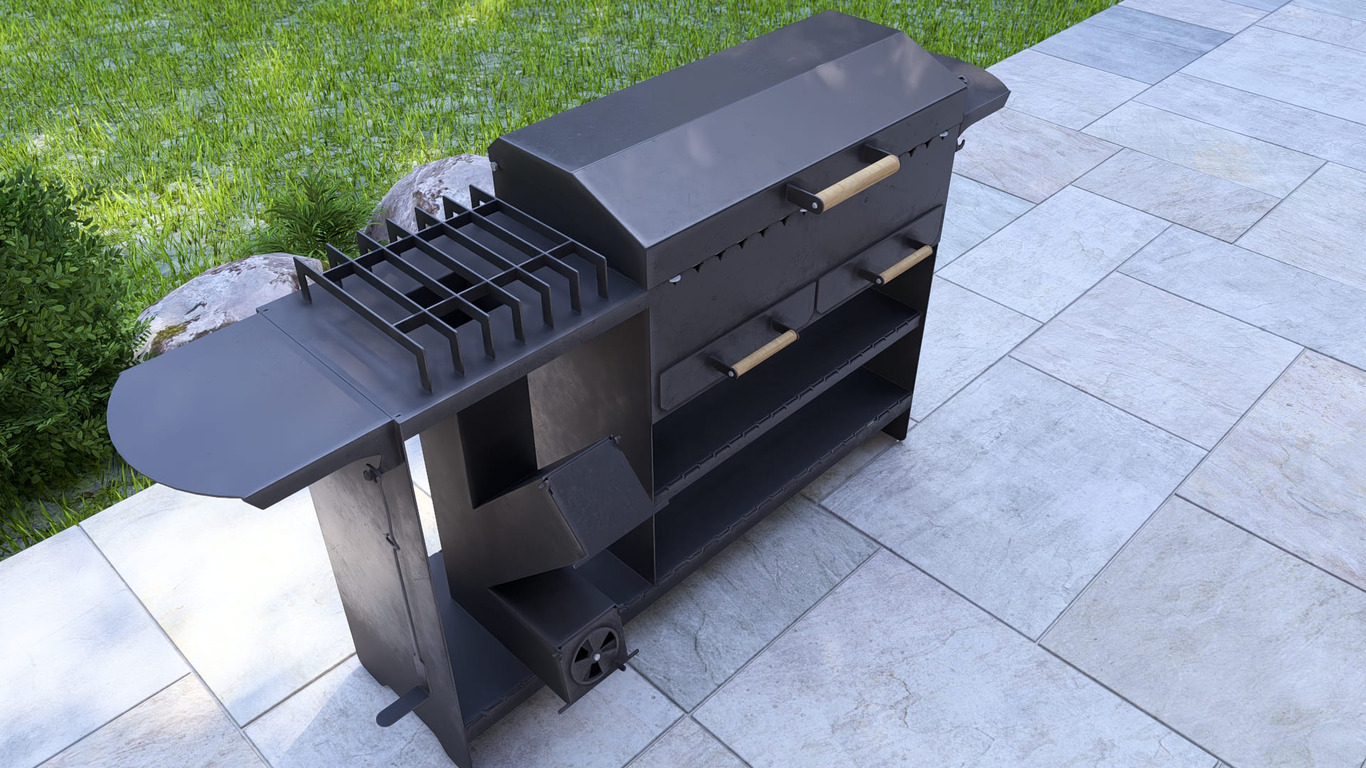 BBQ Grill with Rocket Stove & Pizza Oven. DXF, SVG files for plasma, laser cutting. Фото 18