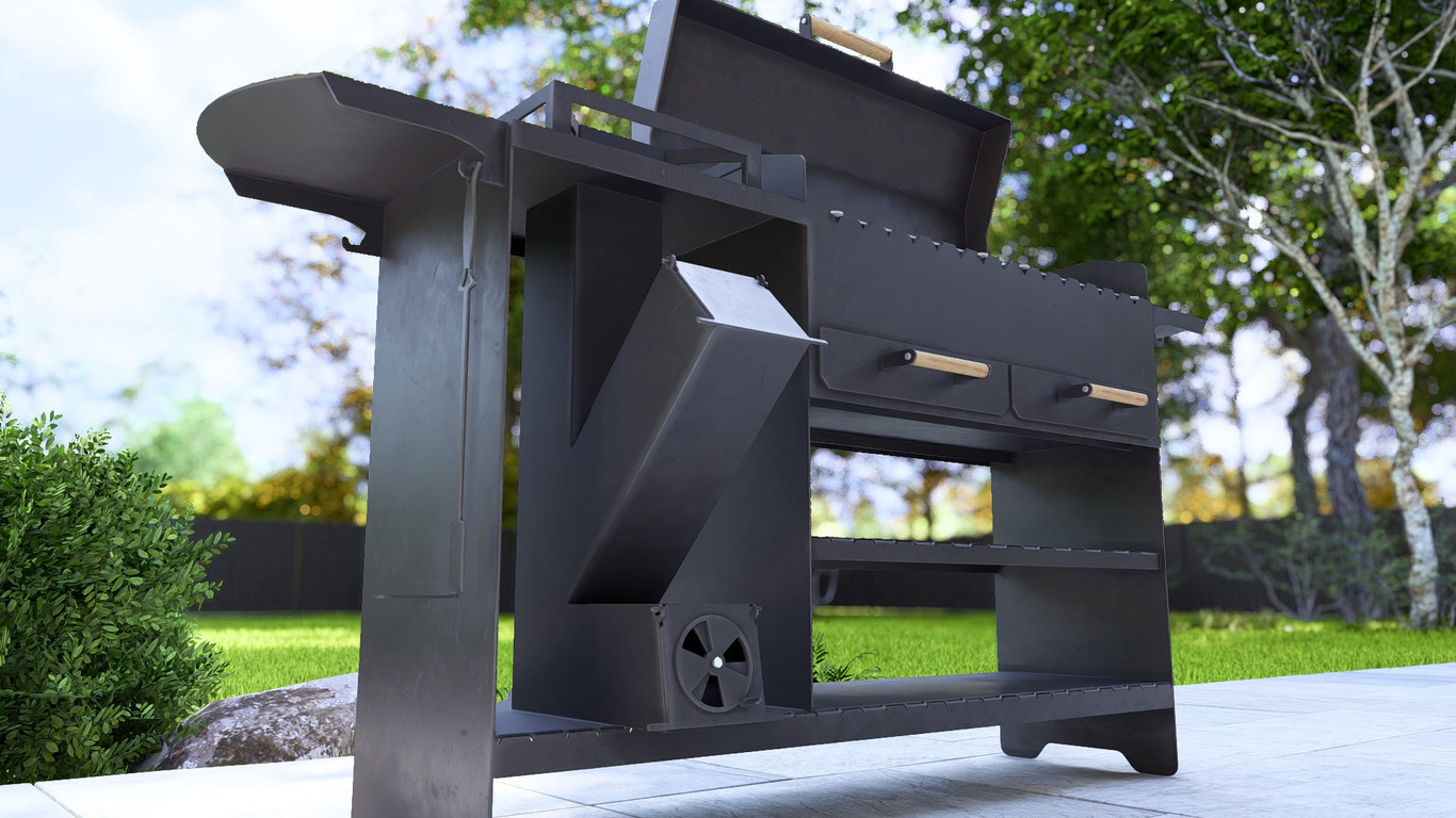 BBQ Grill with Rocket Stove & Pizza Oven. DXF, SVG files for plasma, laser cutting. Фото 19