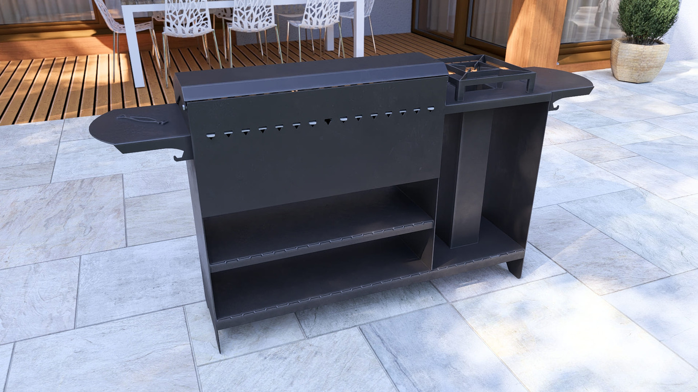 BBQ Grill with Rocket Stove & Pizza Oven. DXF, SVG files for plasma, laser cutting. Фото 21