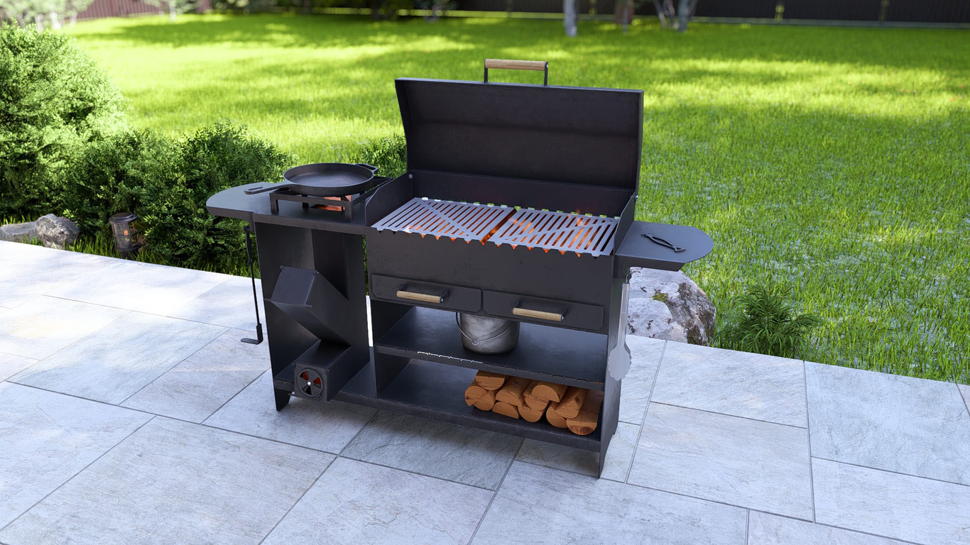 BBQ Grill with Rocket Stove & Pizza Oven. DXF, SVG files for plasma, laser cutting. Фото 4