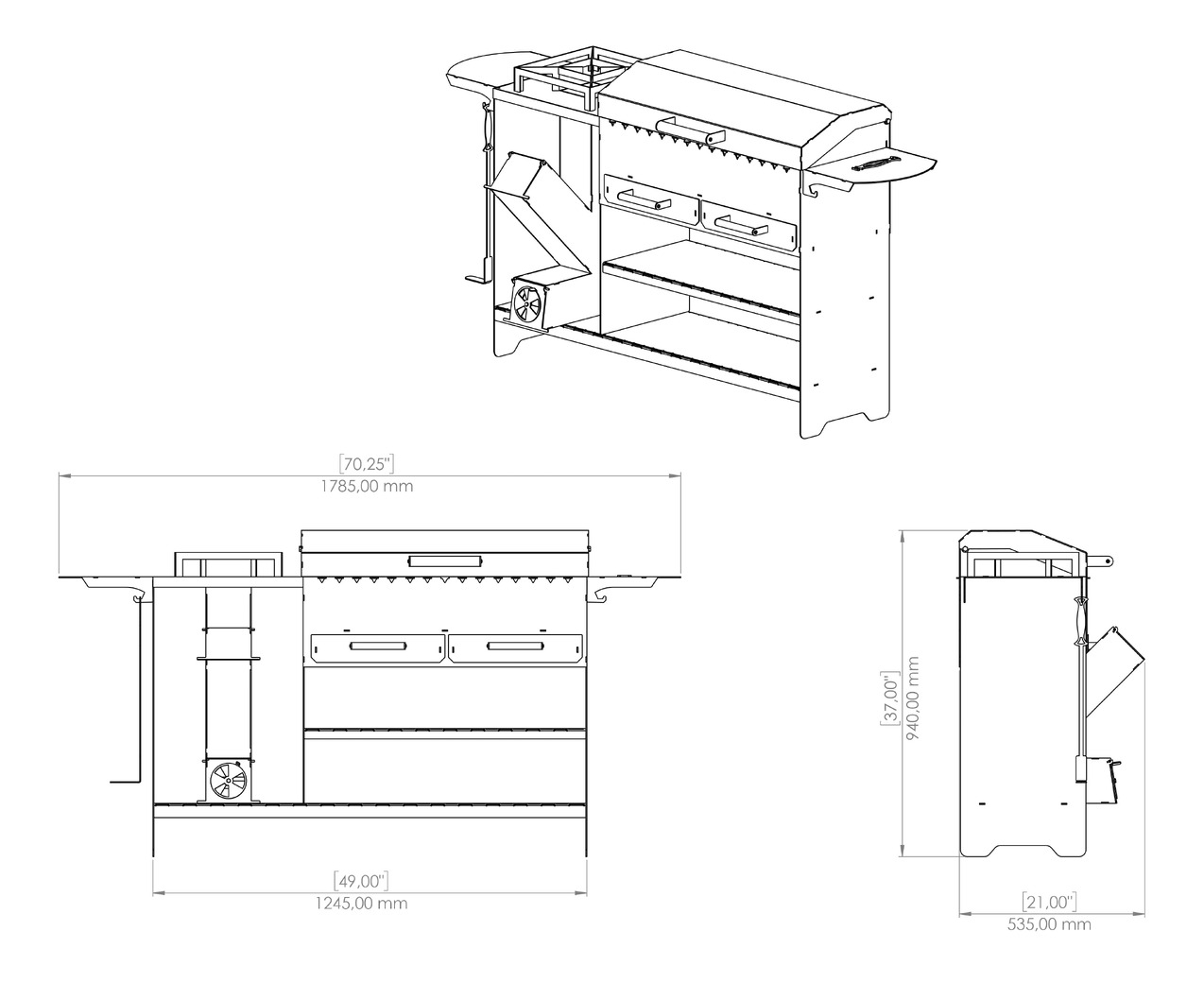 BBQ Grill with Rocket Stove & Pizza Oven. DXF, SVG files for plasma, laser cutting. Фото 23