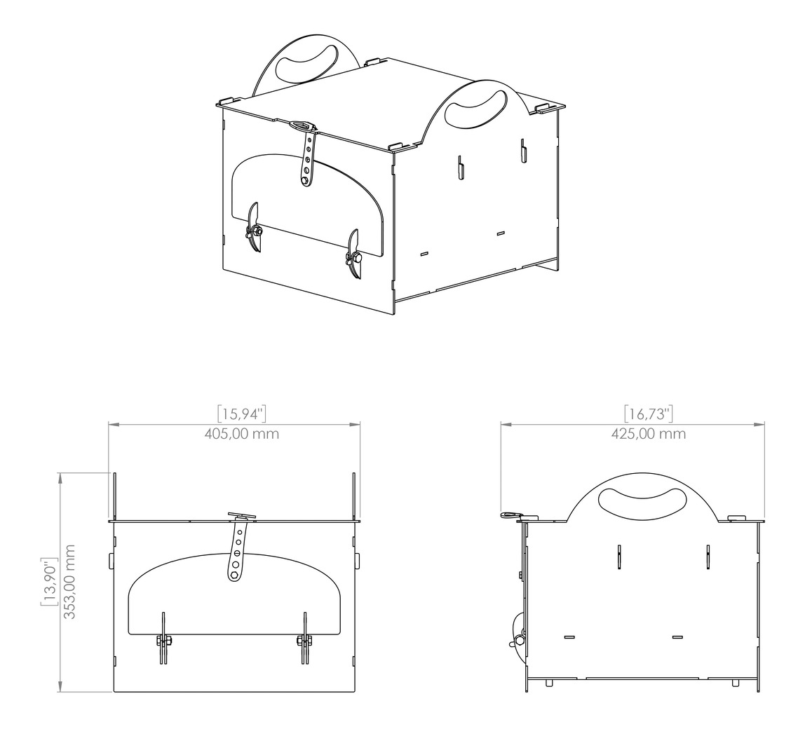 BBQ Grill with Rocket Stove & Pizza Oven. DXF, SVG files for plasma, laser cutting. Фото 24