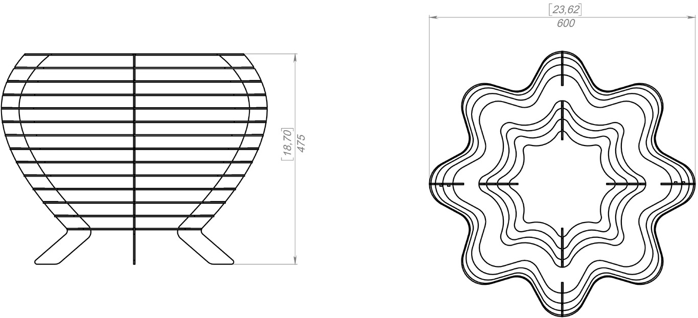 Segmental Octahedral Fire Pit. DXF, SVG files for laser, plasma cutting. Фото 9