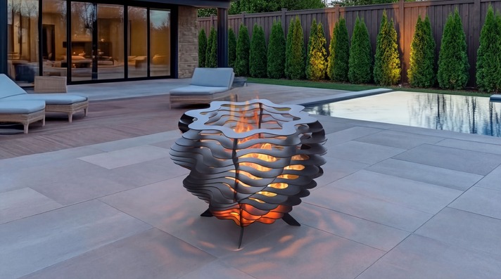 Segmental Twisted Fire Pit. DXF, SVG files for laser, plasma cutting
