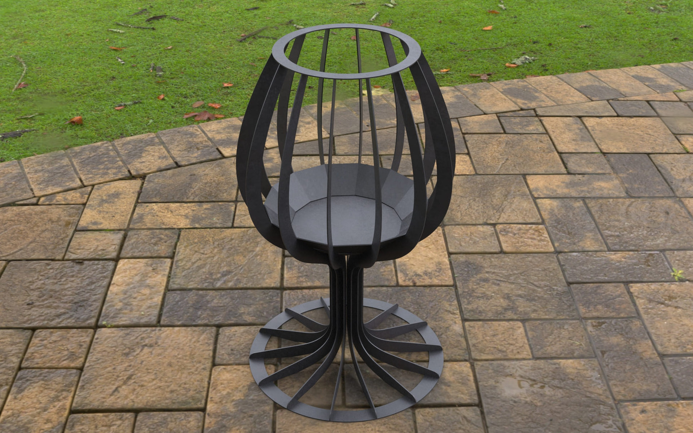Wine glass 39" Fire Pit. DXF, SVG files for laser, plasma cutting. Фото 5
