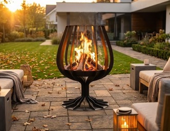 Cognac, Brandy Glass Fire Pit. DXF, SVG files for laser, plasma cutting