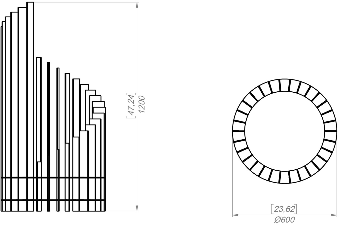 Twisted High Fire Pit (24" Diameter). DXF, SVG files for laser, plasma cutting. Фото 9