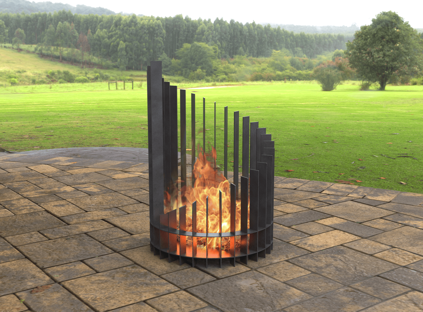 Twisted High Fire Pit (31,5" Diameter). DXF, SVG files for laser, plasma cutting. Фото 2
