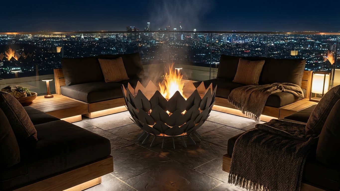 Leaves Scales Fire Pit (28" Diameter). DXF, SVG files for laser, plasma cutting