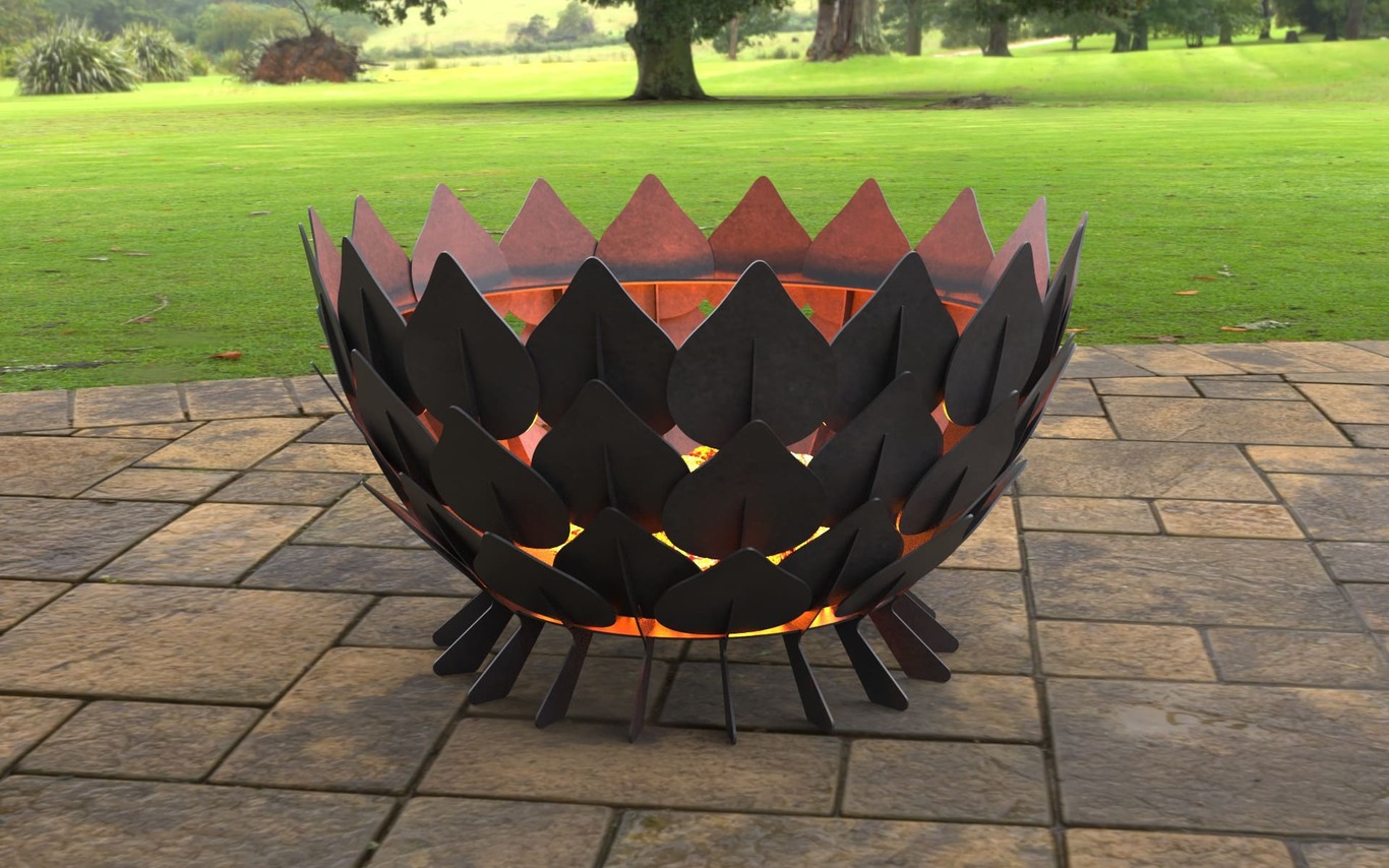Leaves Scales Fire Pit (28" Diameter). DXF, SVG files for laser, plasma cutting. Фото 4