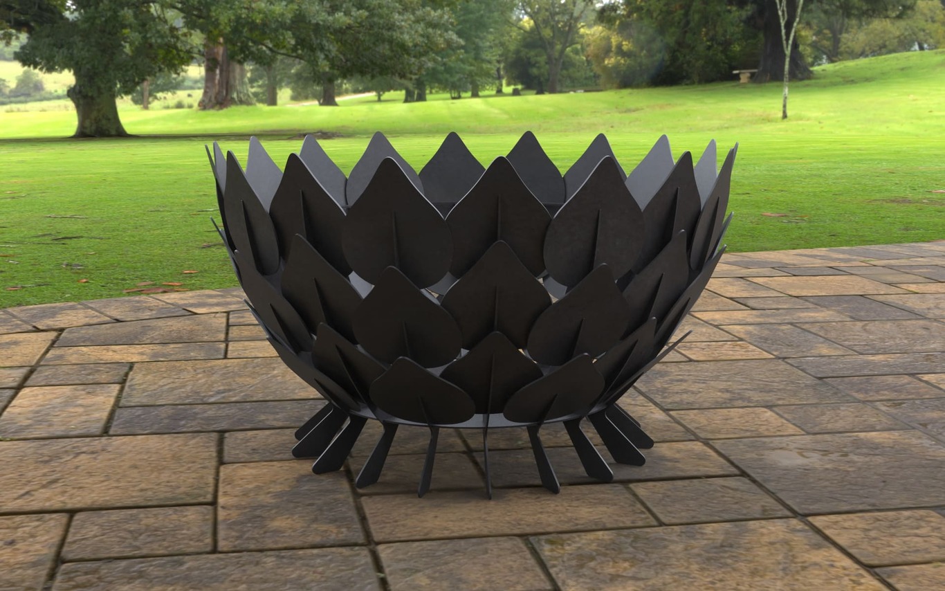 Leaves Scales Fire Pit (28" Diameter). DXF, SVG files for laser, plasma cutting. Фото 8